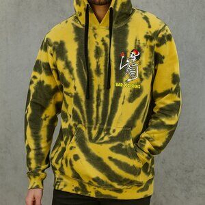 Dikotomy Sweatshirt Men’s Small Pull Over Hoodie Skeleton Tie Dye Casual EUC
